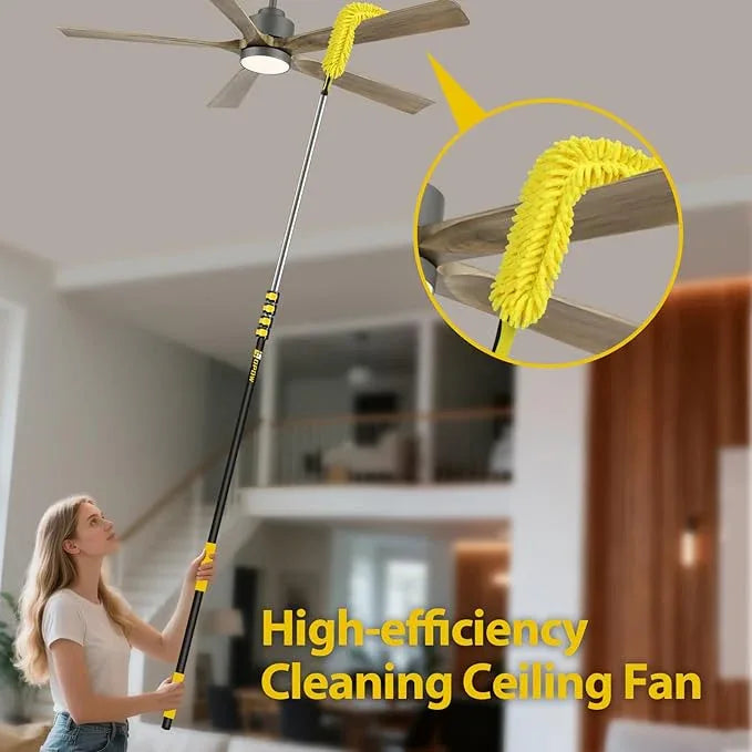 36 Foot High Ceiling Duster Kits with 7-30ft Heavy Duty Extension Pole, High Reach Duster for Cleaning,Microfiber Feather Duster,Cobweb Duster,Ceiling Fan Duster,Window Squeegee & Cleaner - NeatNest