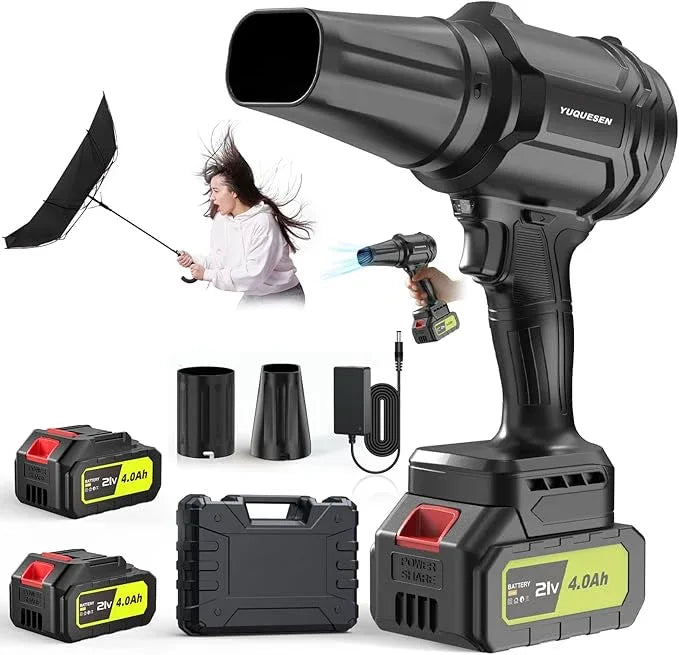 Cordless Leaf Blower, 980,000 RPM Handheld Leaf Blower with 2 X 4.0Ah Batteries & Charger, Lightweight Leaf Blowers for Patio Cleaning, Lawn Care, Leaves, Dust - Dark - NeatNest