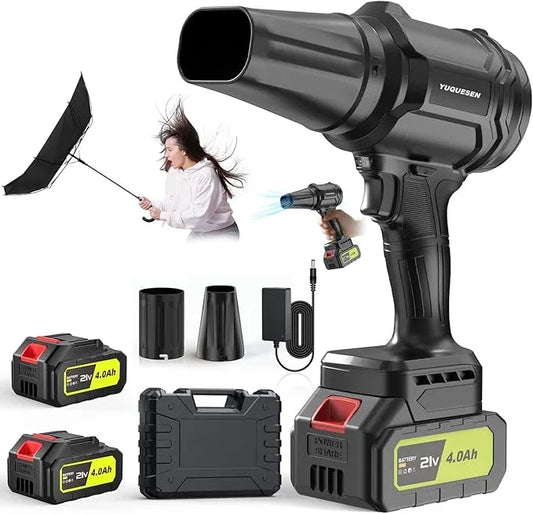 Cordless Leaf Blower, 980,000 RPM Handheld Leaf Blower with 2 X 4.0Ah Batteries & Charger, Lightweight Leaf Blowers for Patio Cleaning, Lawn Care, Leaves, Dust - Dark - NeatNest