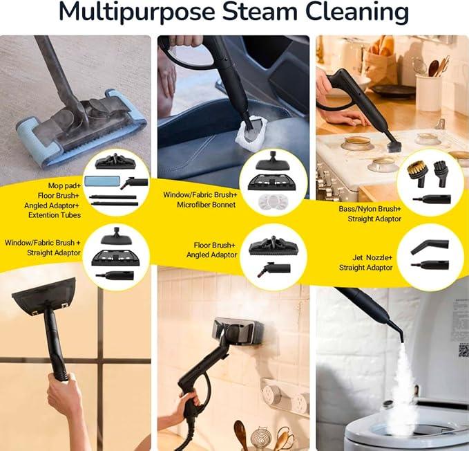 Steam Cleaner with 28-in-1 powerful, deep cleaning for home, floor, car, tiles, grout, oven,grove,range, wall and window in kitchen, living room,bathroom, high temperature steam cleaning - NeatNest