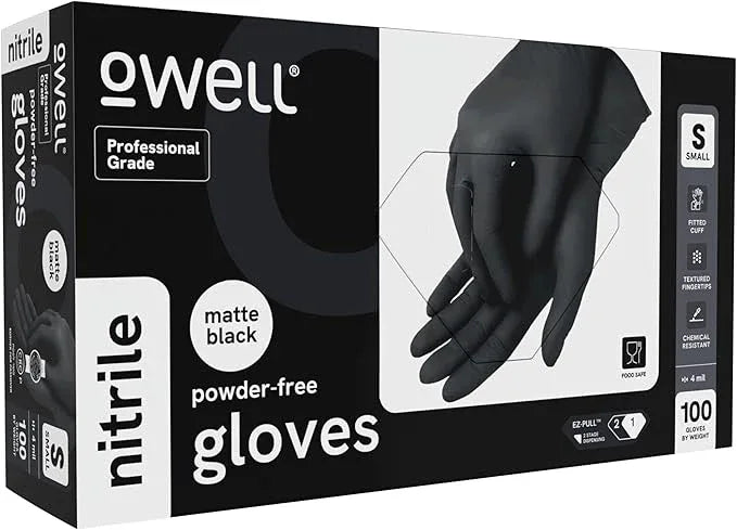 OWELL® Professional Grade Black Disposable Nitrile Gloves – 4 Mil Food Safe, Medical Exam, Powder-Free, Latex-Free Gloves - NeatNest