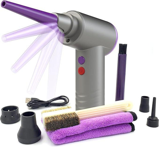 Compressed Air Duster Electric Alternative - Cordless Air Blower Complete Kit - Electric Compressed Air Duster - Reusable Canned Air Replacement - Rechargeable Computer Air Duster Compressed Air - NeatNest