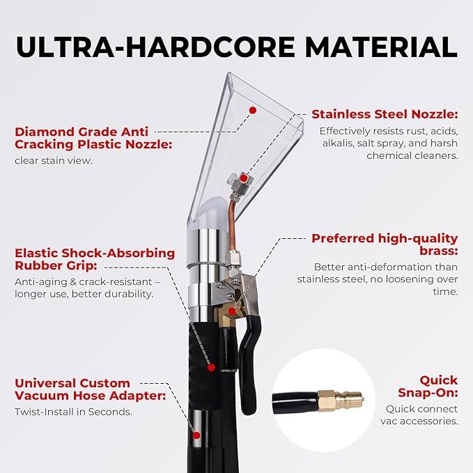 Shop Vac Extractor Kit, Better Extractor Hose Kit for Carpet & Upholstery Cleaning in Home and Auto, with Wand, Hose & Adapter - NeatNest