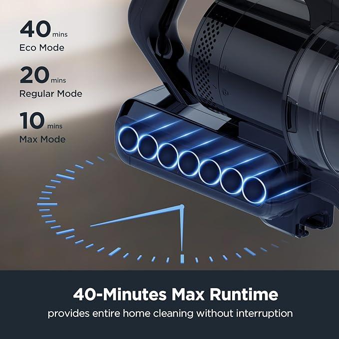Eureka RapidClean Pro NEC280TL Cordless Stick Vacuum Cleaner – Lightweight 5.3 lbs, 40-Min Runtime, LED Headlights, 3 Power Modes, Ideal for Pet Hair, Hard Floors & Carpets - NeatNest
