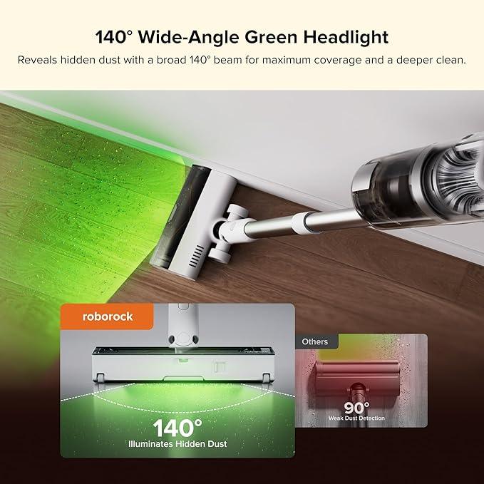 roborock H60 Hub Cordless Stick Vacuum Cleaner with Auto-Empty Dock, 115AW Suction for Carpets and Hard Floors, Vacuum Cleaners with 60-Min Runtime, Anti-Tangle Brush, 140° Green LED Dust Detection - NeatNest