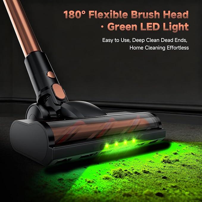 Cordless Stick Vacuum Cleaner - 45KPA Powerful Suction Vacuum with 45 Min Runtime, Detachable Battery, Anti-Tangle & 1.5L Dust Cup, 8 in 1 Vacuum Cleaner for Pet Hair, Carpet, HardFloor, Pink - NeatNest