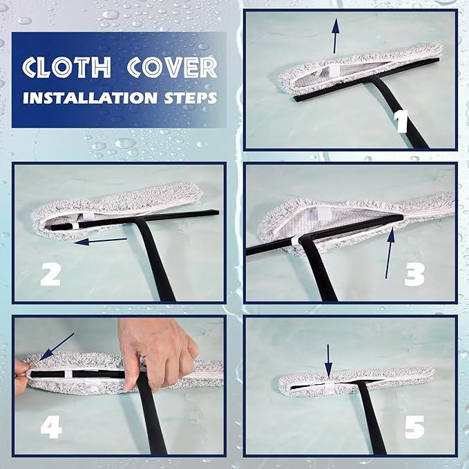 12 Inch Silicone Shower Squeegee for Glass Doors with Hook – Streak-Free Window Cleaner for Bathroom, Mirror, Tile & Car, No Scratch Squeegee with Metal Core (Black) - NeatNest