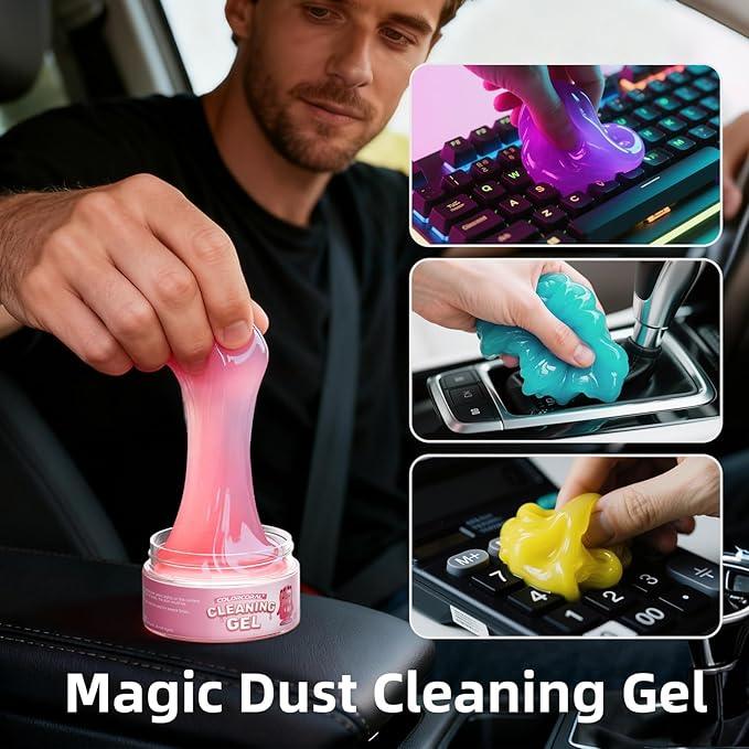 Car Cleaning Gel Reusable 4Pack - Dust Cleaning Putty Keyboard Slime for Car Interior Air Vent Cleaner, Auto Detailing Tools Accessories, Dust Remover Gifts for Men Women,Cleanings Gadgets,400g - NeatNest