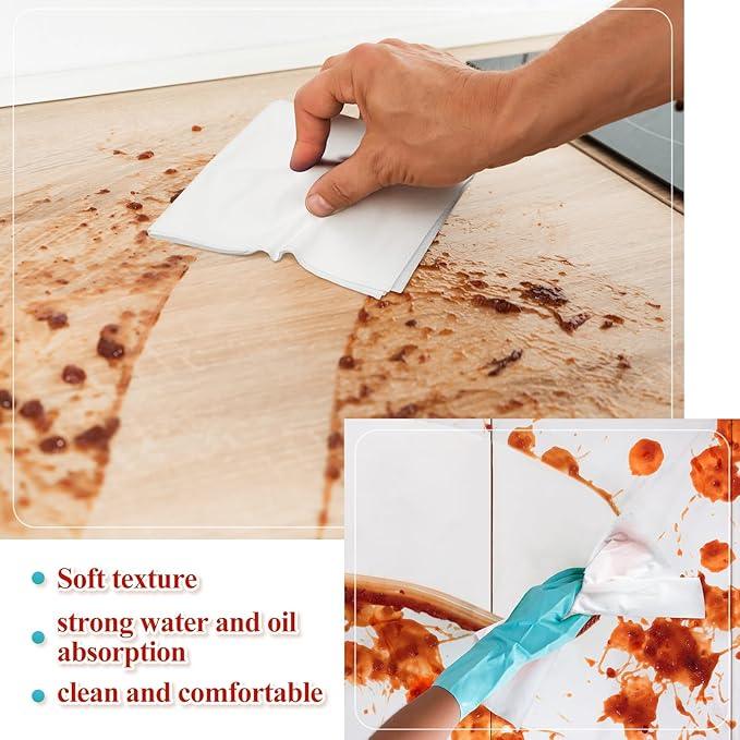 Tranqun 200 Pcs Disposable Microfiber Cleaning Cloth Bulk 12 x 12 Inch Lint Free Cloths Non Abrasive Window Wipes High Absorbent Microfiber Cleaning Rag for Household Kitchen Car Window - NeatNest