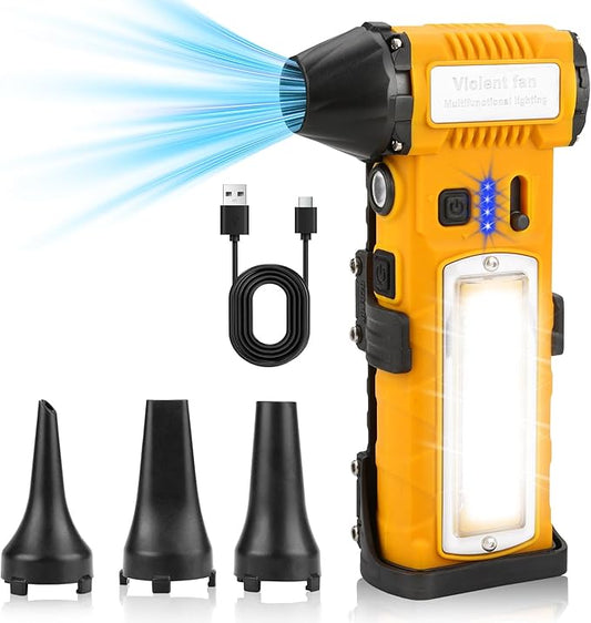 Compressed Air Duster, 2 Gear Adjustable 110000RPM Electric Air Duster with LED Light, USB Rechargeable Electric Air Blower, Dust Blower for Computer, Keyboard, Outdoor and Car 8000mAh