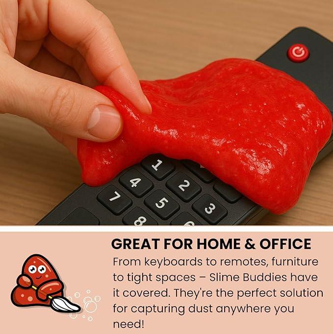 Slime Buddies Car Cleaning Gel Putty - Strawberry Scented Interior Detailing Tool for Cup Holders, Air Vents & Keyboard - Reusable Auto Detailing Accessories - Dust Remover Goop - Gifts for Men Women - NeatNest