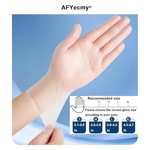 Clear Vinyl Gloves, Powder-Free & Latex-Free, Disposable Clear Gloves, Cleaning Gloves,5 Mil, 100 Count, Large - NeatNest