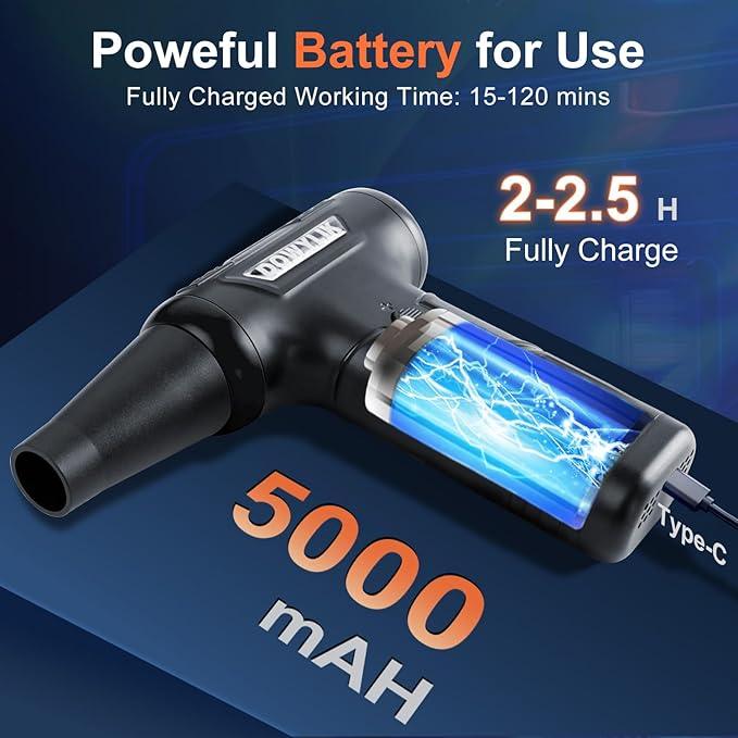 Compressed Air Duster, 220,000RPM Strong Compressed Air, Brushless Canned Air Duster for Computer with LED, 3 Speed Speed Mini Blower Air Blower for Car, Computer, Keyboard - NeatNest