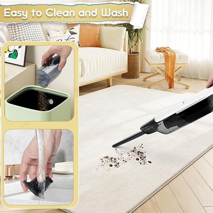 Handheld Vacuum Cordless,15KPA High Power Suction,USB Quick Charge,Car Vacuum Cleaner with Storage Dock,Lightweight Rechargeable Dust Buster with Crevice Tool Pet Brush Hand Vac for Home,White - NeatNest