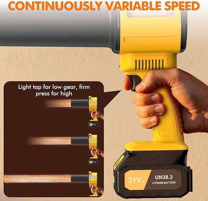 OGERY Brushless Leaf Blower Cordless with Lights, Powerful Electric Leaf Blowers with 2 x 3.0Ah Batteries & Fast Charging, 700CFM 900G Wind Pressure Handheld Blower for Lawn Care Yard Garden, Yellow - NeatNest