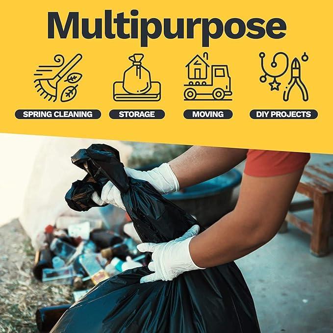ToughBag 30-33 Gallon Trash Bags Heavy Duty (50 COUNT) 3 Mil Contractor Trash Bags – Heavy Duty Black Contractor Can Liners - Made In USA - NeatNest