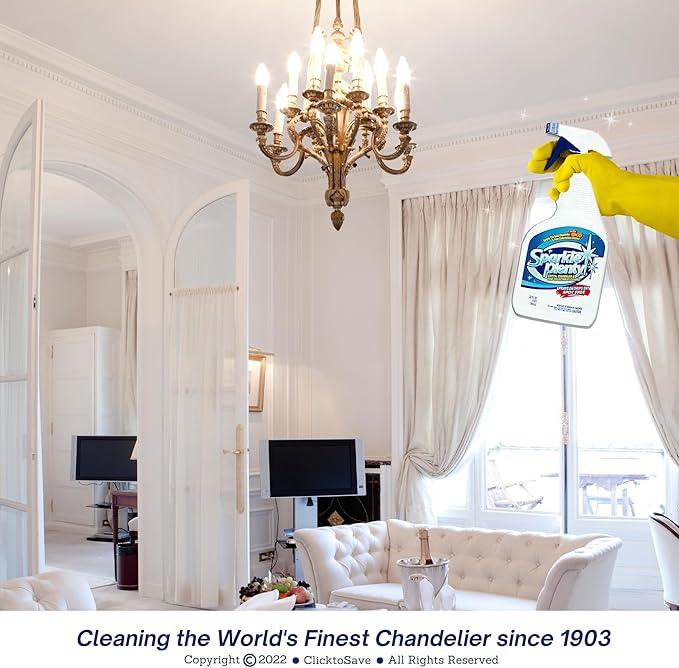 Sparkle Plenty Chandelier Cleaner Drip Dry Spray No Wipe Bundle - Silk Plant Cleaner Spray No Wipe - Dust Cleaning Supplies for Fake Plant, Artificial Flower, Shower Glass or Window Screen (32 oz) - NeatNest