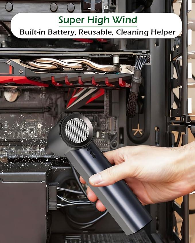 Compressed Air Duster, Electric Air Duster 130000RPM Cordless Rechargeable Motor Portable Blower, Adjustable Mini Blower for Computer, Keyboard, Outdoor, House and Car, Replaces Compressed Air Cans - NeatNest