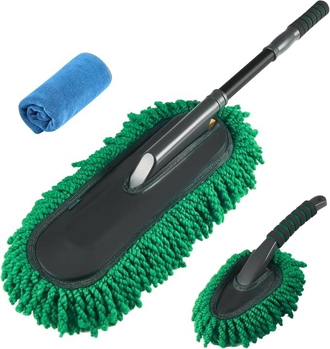 FLORICH Microfiber Car Duster Kit, Large Extendable Car Duster Exterior Scratch Free, Car Cleaning Brush Car Interior Detailing Kit, Car Cleaning Supplies for Cars RV Truck - NeatNest