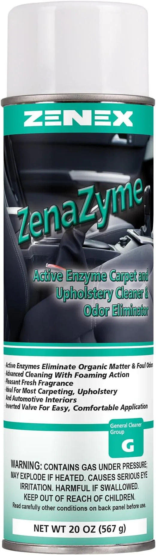 Zenex ZenaZyme Active Enzyme Carpet & Upholstery Cleaner - Professional-grade Stain Remover | Deep Foaming Formula for Carpets, Upholstery, & Interiors | Fresh Scent | 20 oz (2 Pack) - NeatNest