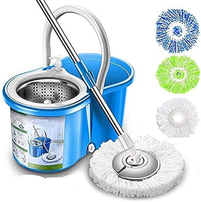 Simpli-Magic 79193 Spin Mop 4 Heads Included, Basic, Blue - NeatNest