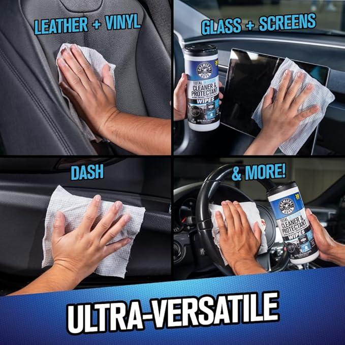 Chemical Guys Canister Wipes - VRP & Total Car Interior Cleaner & Protectant, Great for Cars, Trucks, SUVs, RVs, & More (60 Ct) - NeatNest
