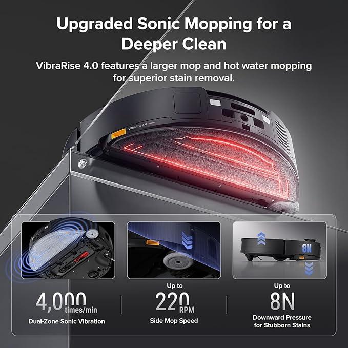 roborock Saros 10 with Refill & Drainage System Robot Vacuum and Mop, 22,000Pa Suction, AI Obstacle Avoidance, 3.14-inch Ultra Thin, Intelligent Dirt Detection, Zero Tangling Main Brush, Hot Water Mop - NeatNest