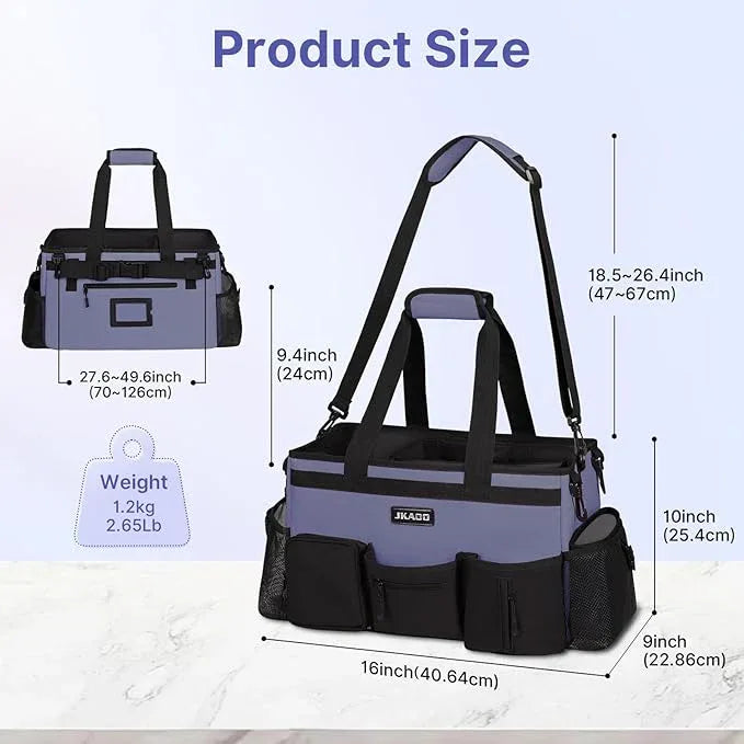 Large Wearable Cleaning Caddy Bags,Cleaning Supplies Storage Bag with Handles and Adjustable Shoulder Strap and Removable Waist Straps,Waterproof Cleaning Bags for Home,Car,Office (Denim Blue) - NeatNest