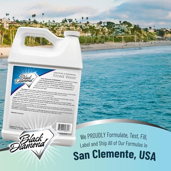 Black Diamond Stoneworks Limestone and Travertine Floor Cleaner: Natural Stone, Marble, Slate, honed or tumbled. 4-Gallon concentrate Ph Neutral - NeatNest