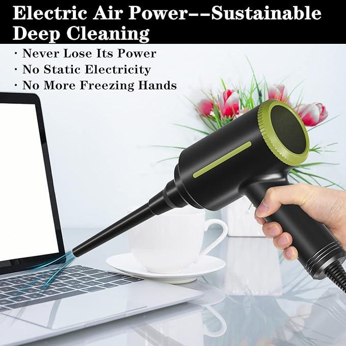ATEngeus Electric Air Duster - 2 Speed, 40000RPM Air Blower & Pump, Reusable for Computer Keyboard, Dust, Hairs - NeatNest