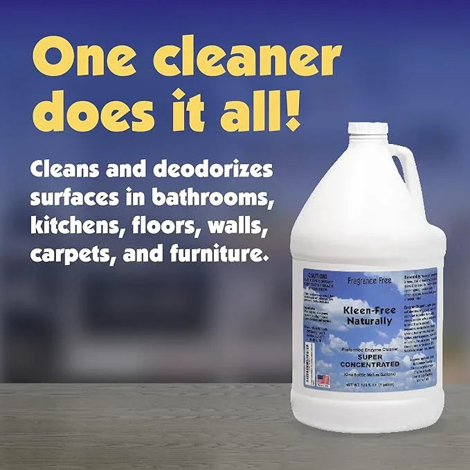 Naturally Enzyme Cleaner, Enzyme Solution, and Multi-Purpose Cleaner, Laundry Additive and More -Unscented -128oz - NeatNest
