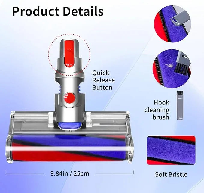 Soft Roller Cleaner Head Compatible with Dyson Cyclone V10 Absolute,V10 Animal,V10 Total Clean +,V11 Cordless Vacuum Cleaners,Vacuum Head Replacement Suitable for Hard Floor - NeatNest