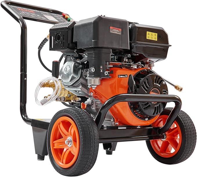 VEVOR Gas Pressure Washer, 4400 PSI 4.0 GPM, Gas Powered Pressure Washer with Copper Pump, Spray Gun and Extension Wand, 5 Quick Connect Nozzles, for Cleaning Cars, Homes, Driveways, Patios - NeatNest