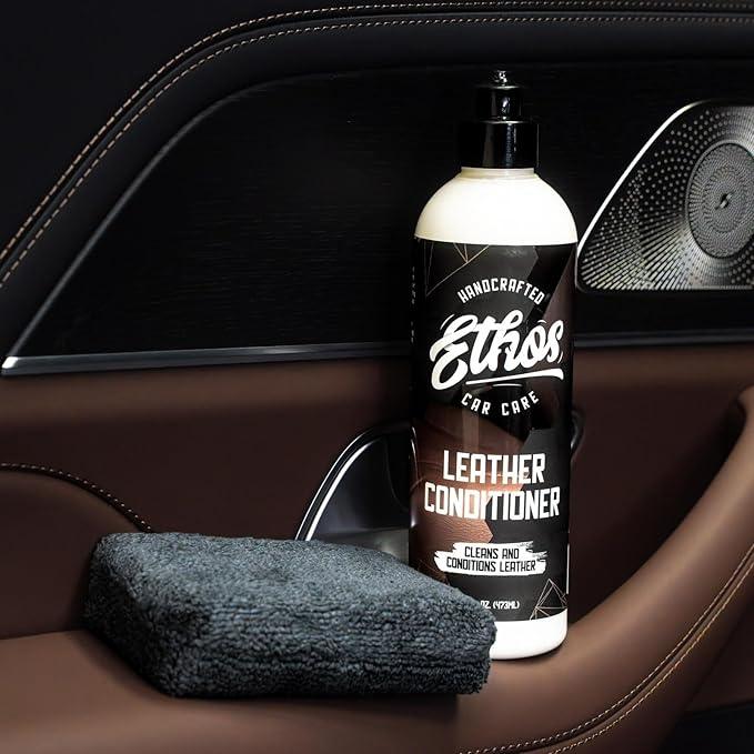 Ethos Car Leather Cleaner and Conditioner 16oz – Leather Seat Cleaner & Conditioner with UV Protection for Car Interior, Couch, Jacket, Boots – Cleans and Conditions Vinyl & Plastic Surfaces - NeatNest