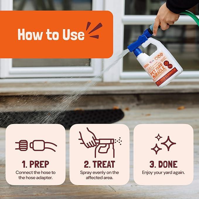 Sunny & Honey Outdoor Turf Cleaner - 32 Fl Oz - Pet Urine Enzyme Cleaner - Dog Urine Neutralizer for Grass - Long-Lasting Orange Scent & Yard Sprayer Ready - NeatNest