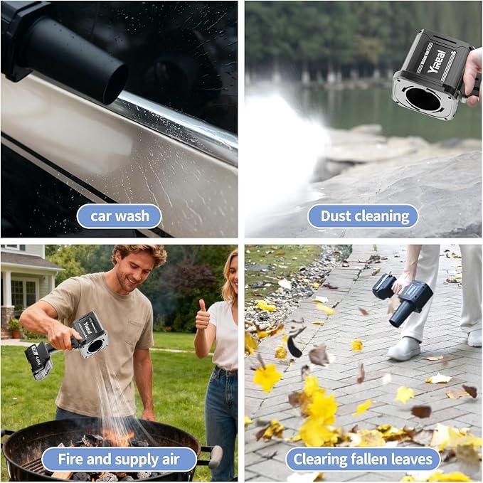 Cordless Leaf Blower with Battery 2×4000mAh and Fast Charger,Electric Small Leaf Blower Lightweight Handheld Design,Garden Blower for Lawn Care,Car Blowing Water, Patio Cleaning Leaves and Dust - NeatNest