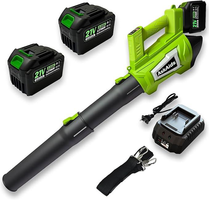 Leaf Blower Cordless, Electric Leaf Blower with 2 x 4.5Ah Batteries and Charger, 5 Speed Modes, 1 x Adjustable Shoulder Strap, Lightweight Leaf Blowers for Blowing Lawn Care, Garden, Patio Cleaning - NeatNest