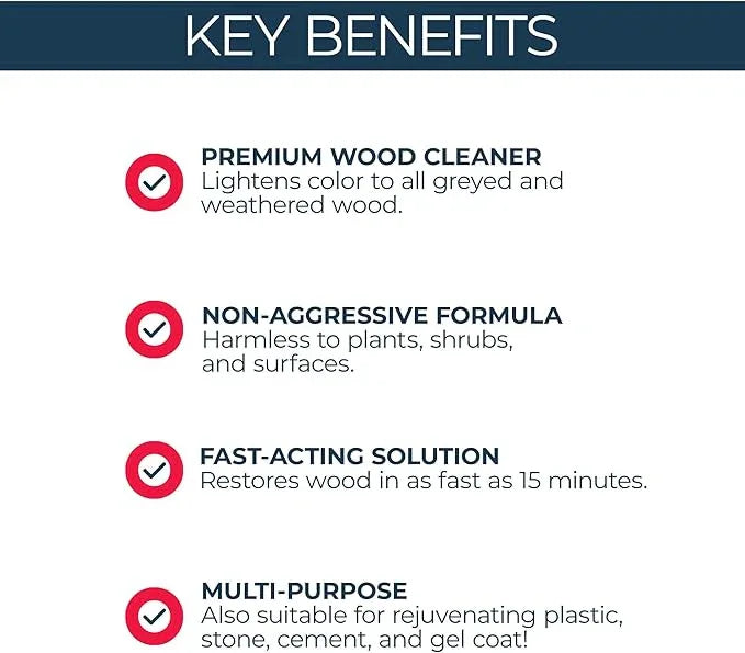 OWATROL Outdoor Wood Cleaner Net-trol 34 Oz - Neutralizer and Color Restorer, Fast-acting Water-Based Wood Treatment - Safe for All Woods Species - NeatNest