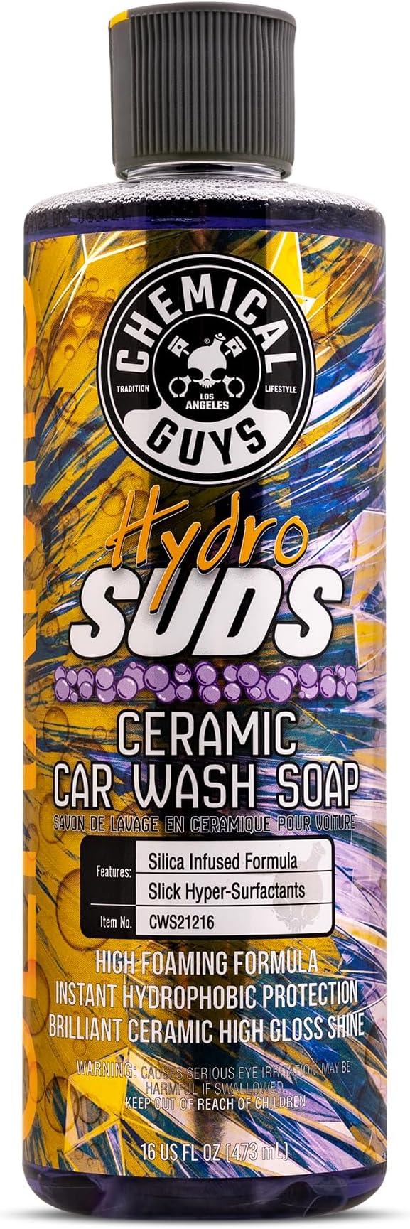 Chemical Guys HydroSuds Ceramic SiO₂ Shine High Foaming Car Wash Soap - Foam Cannon Soap, Works with Foam Guns or Bucket Washes for Cars, Trucks, Motorcycles, RVs, and More, Berry Scent - 16 oz - NeatNest