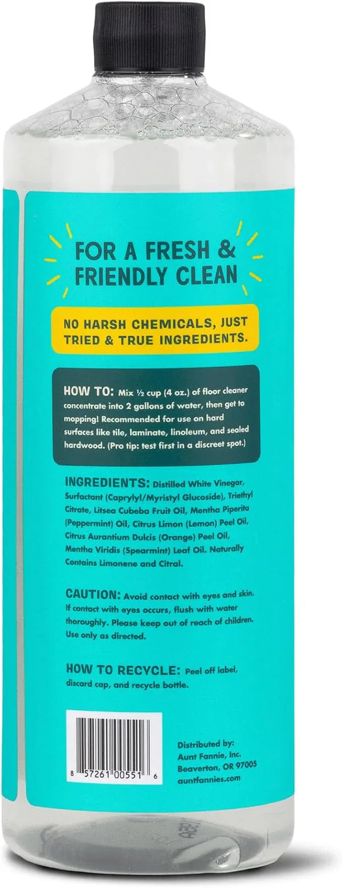 Aunt Fannie's Ultra Concentrated Floor Cleaner Vinegar Wash, Multi-Surface Solution For Mopping, Makes 16 Gallons, Bright Lemon Scent, 32 oz. (Pack of 3) - NeatNest