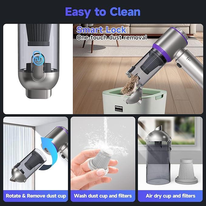 Car Vacuum Portable Cordless, 22000PA High Power handheld Vacuum Cleaner with Brushless Motor,11 in 1 Mini Hand Held Vacuum Cordless Rechargeable Air Duster/Blower/Pump for Car, Home, Pet, Office - NeatNest
