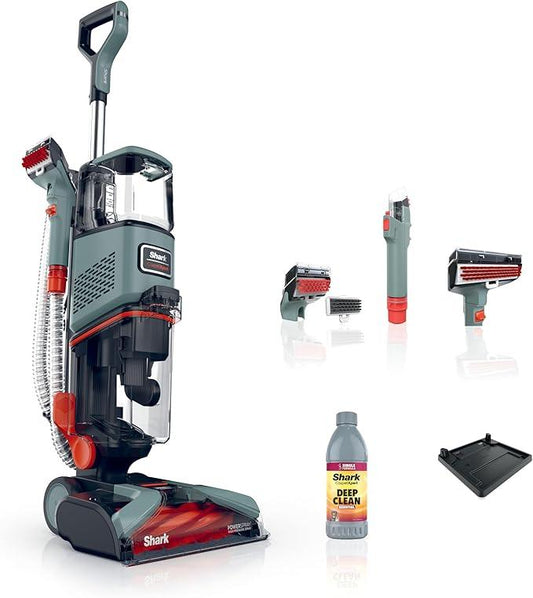 Shark CarpetXpert Upright Carpet, Area Rug & Upholstery Cleaner, Built-In Spot & Stain Remover & XL Tool, Perfect for Pets, Carpet Shampooer, 3 Cleaning Tools, Cleaning Solution, Slate Green, EX151 - NeatNest