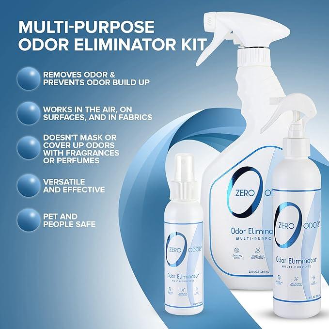 Zero Odor - Multi-Purpose Strong Odor Eliminator for Home, Office, Car, Bathroom, Hotel, Room Deodorizer, and Odor Neutralizer, (Kit) - NeatNest