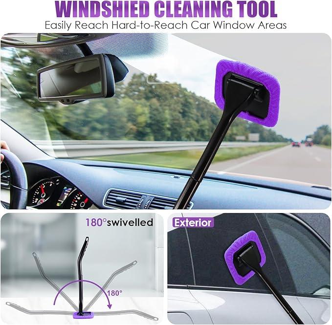 Viewsun 17PCS Car Cleaning Kit, Purple Car Interior Detailing Kit with High Power Handheld Vacuum, Detailing Brush Set, Windshield Cleaner, Cleaning Gel, Complete Auto Accessories for Women Gift - NeatNest