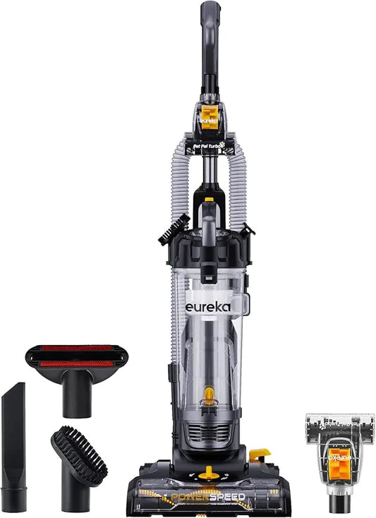 EUREKA PowerSpeed Lightweight Powerful Upright Vacuum Cleaner for Carpet and Hard Floor, Pet Turbo, Black,Yellow - NeatNest