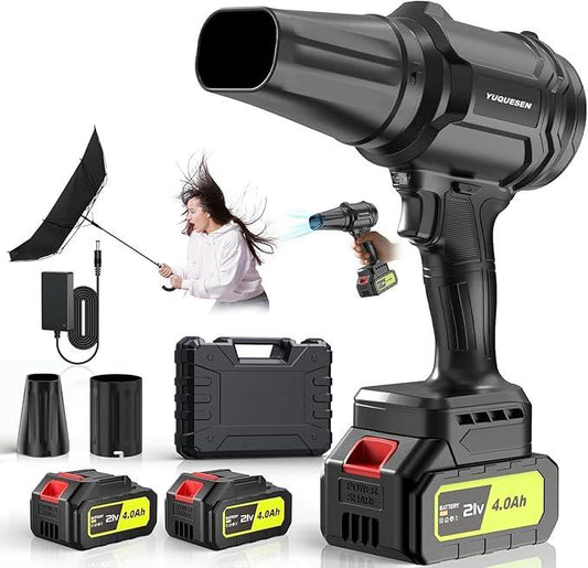Cordless Leaf Blower, 980,000 RPM Handheld Leaf Blower with 2 X 4.0Ah Batteries & Charger, Lightweight Leaf Blowers for Patio Cleaning, Lawn Care, Leaves, Dust - Cool Black - NeatNest