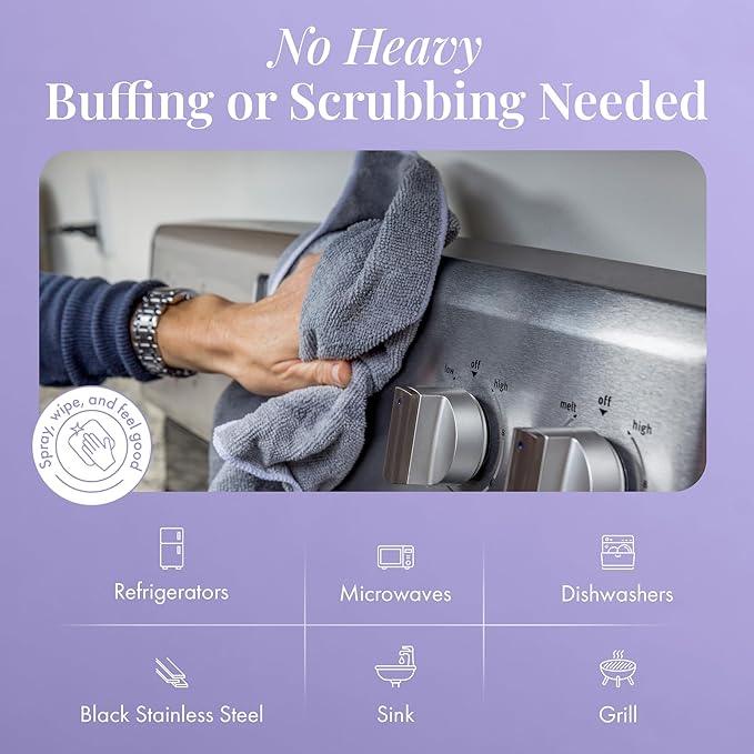 Therapy Stainless Steel Cleaner Bulk Refill - 64 oz. - Streak-Free, Removes Fingerprints and Water Marks from Appliances and Grills - NeatNest