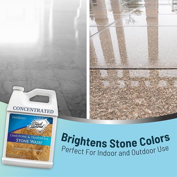 Black Diamond Stoneworks Natural Stone Cleaner - Limestone, Slate & Travertine Cleaner - Natural Stone Shower Cleaner for Marble - Concentrated PH Neutral Stone Floor Cleaner - 1-Gallon. - NeatNest
