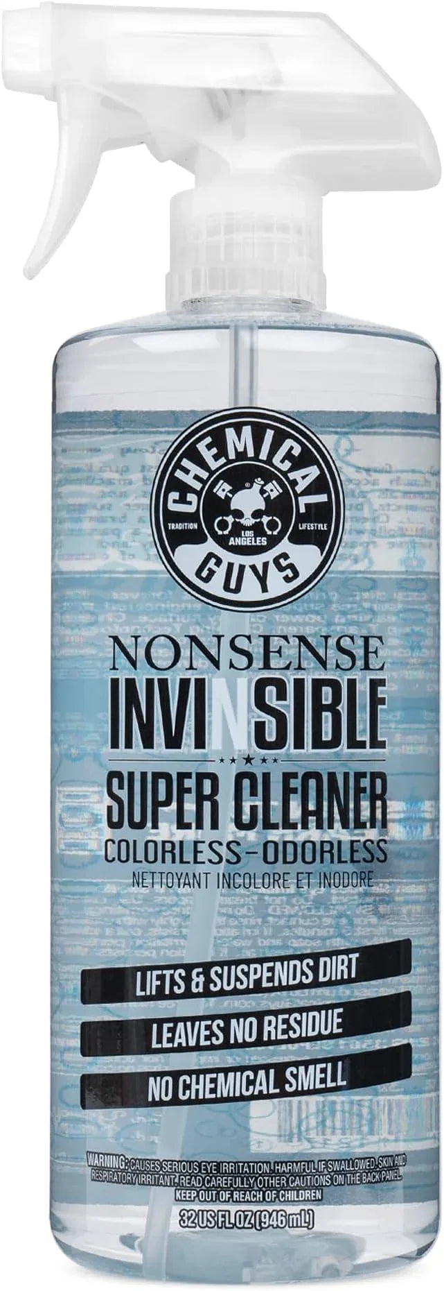 Chemical Guys Nonsense Colorless & Odorless All Surface Cleaner - Clear, Safe for Vinyl, Rubber, Plastic, Carpet, and Upholstery, pH Balanced, Residue-Free, Unscented, 32 oz Spray - NeatNest