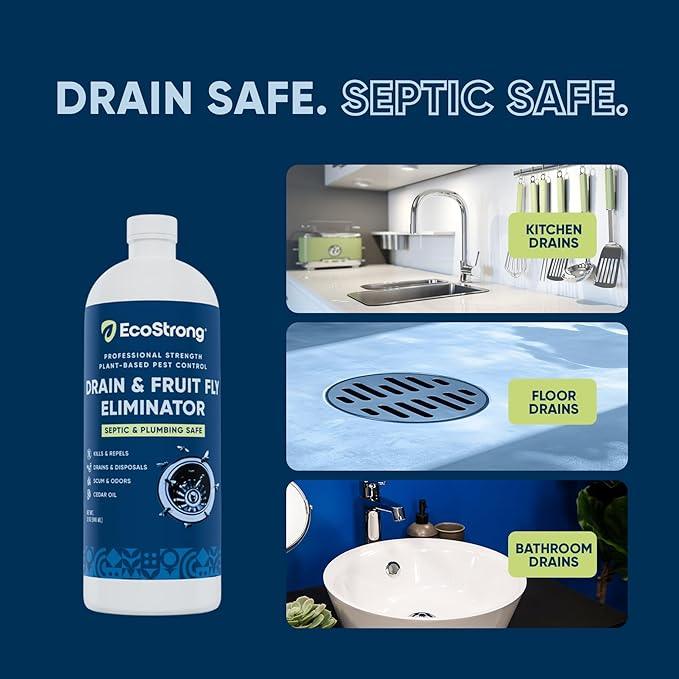 Fruit Fly Drain Treatment | Drain Fly Eliminator | Eliminates Gnats, Sewer Flies and More - Works in All Drains - 32 Fl Oz - NeatNest